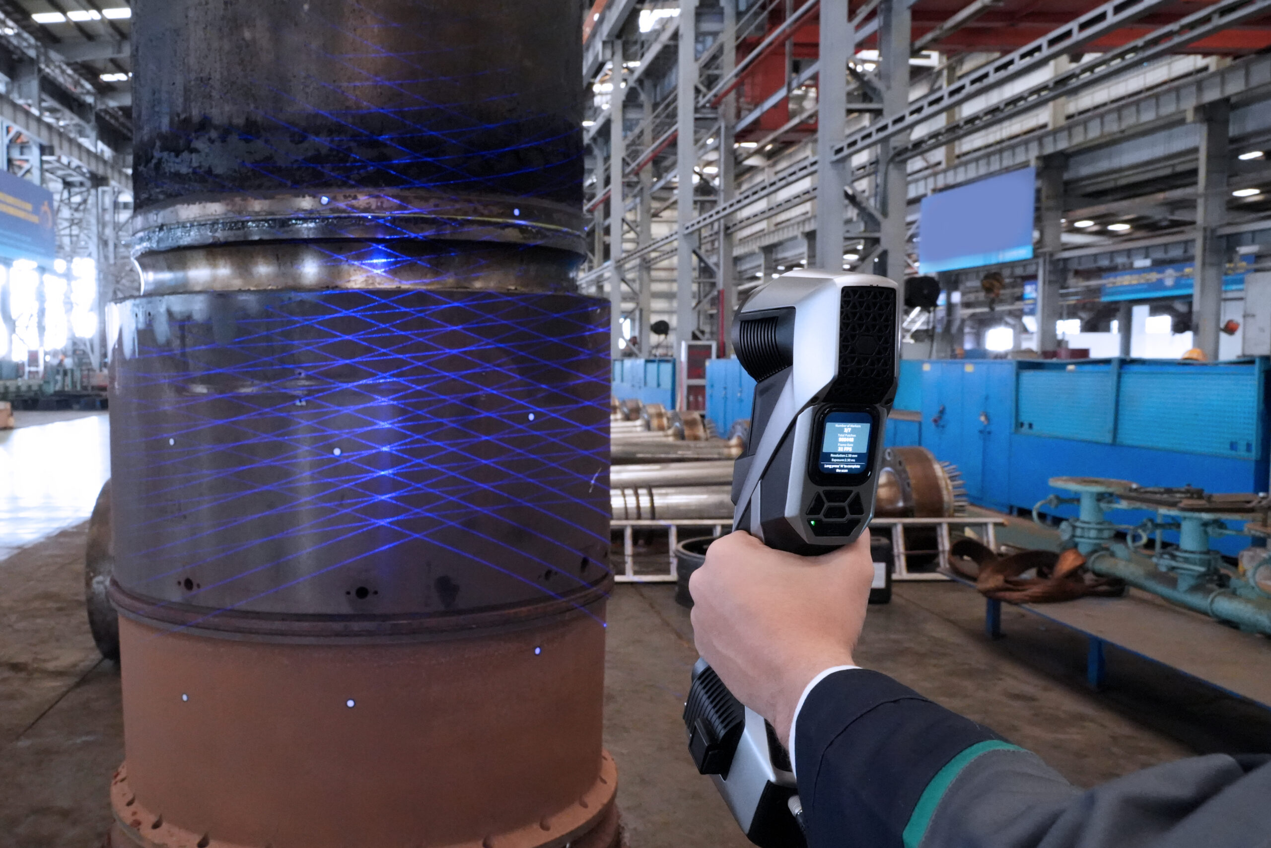 Ręczny skaner laserowy 3D SCANTECH KSCAN X skanowanie 3D wału
