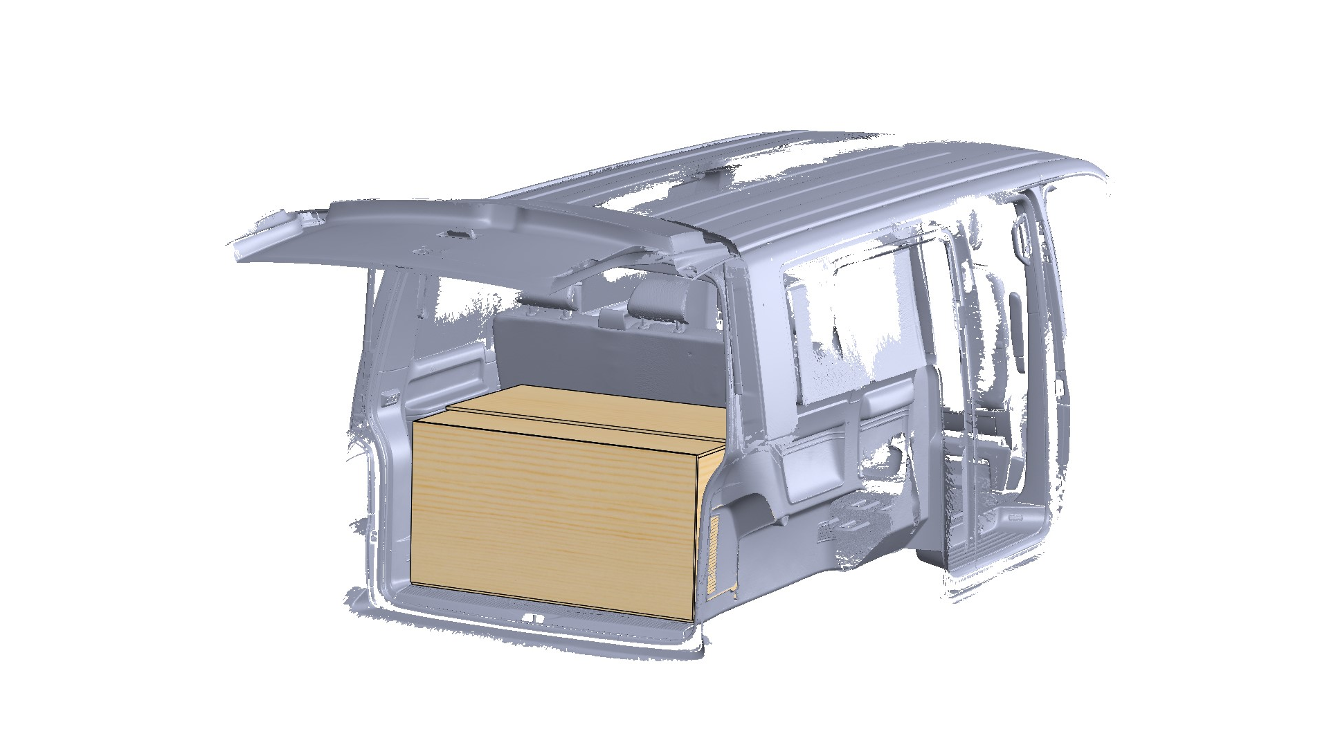 CAD projektowanie bagażnika do vana