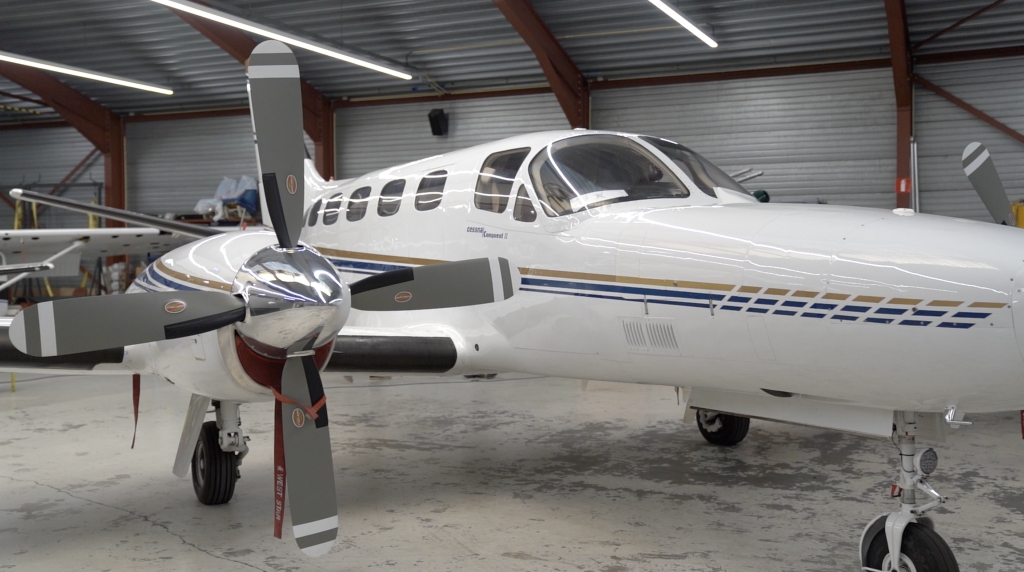 Usluga skanowania 3d samolotu cessna 441 skanerem 3d scantech kscan