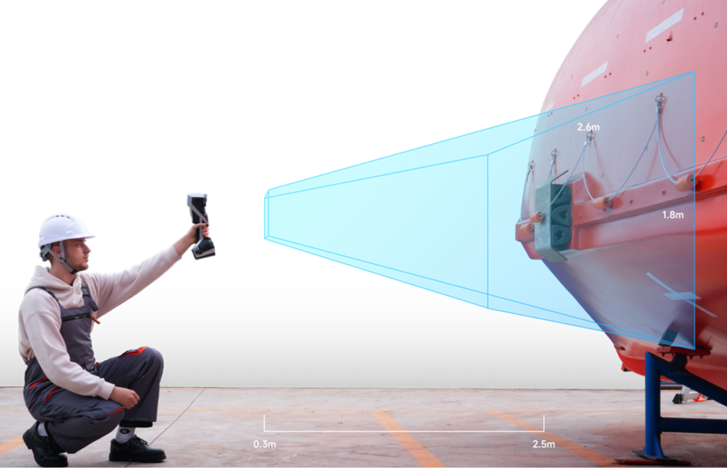 Ręczny skaner 3D SCANTECH KSCAN X obszar roboczy